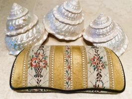 True Vintage Brillenetui Seiden Brokat Blumen - Retro Box