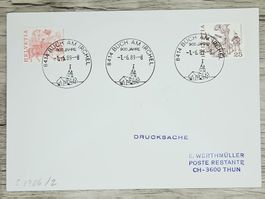 CL02 Enveloppe + Timbre Suisse 1989