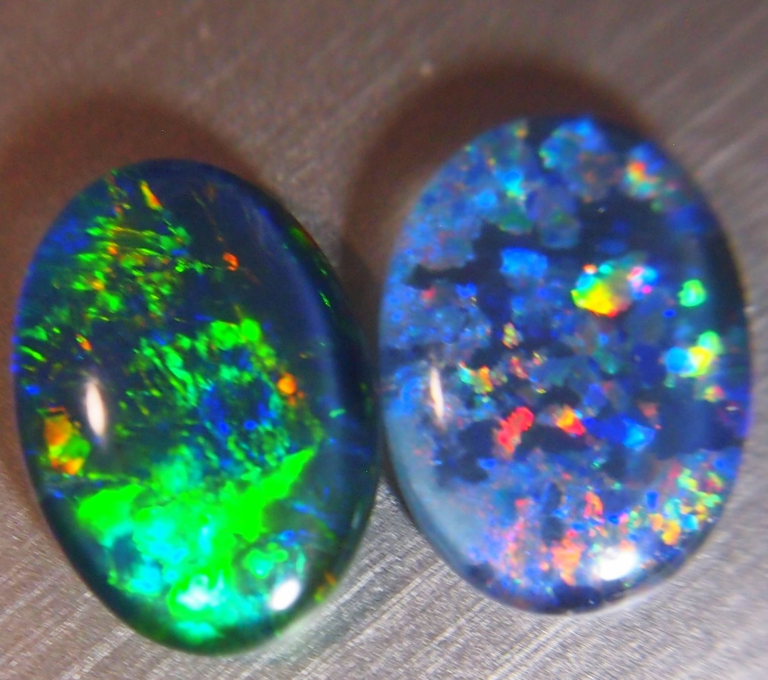 Pierres précieuses: 2 x 3,5 ct. Blackopal Triplette AAA – Neuf (Voir description) à Reinach BL par Hesekiel39 3