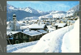 AK color Disentis GR Dorfpartie gegen Oberalp ≈ 1977