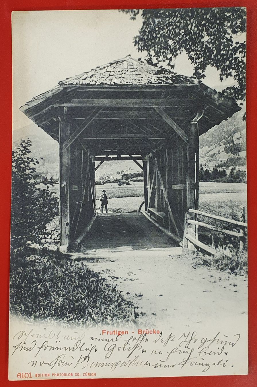 Cartoline postali: Frutigen 1924 - Brücke – Usato da Kreuzlingen venduto da Rschweiz1