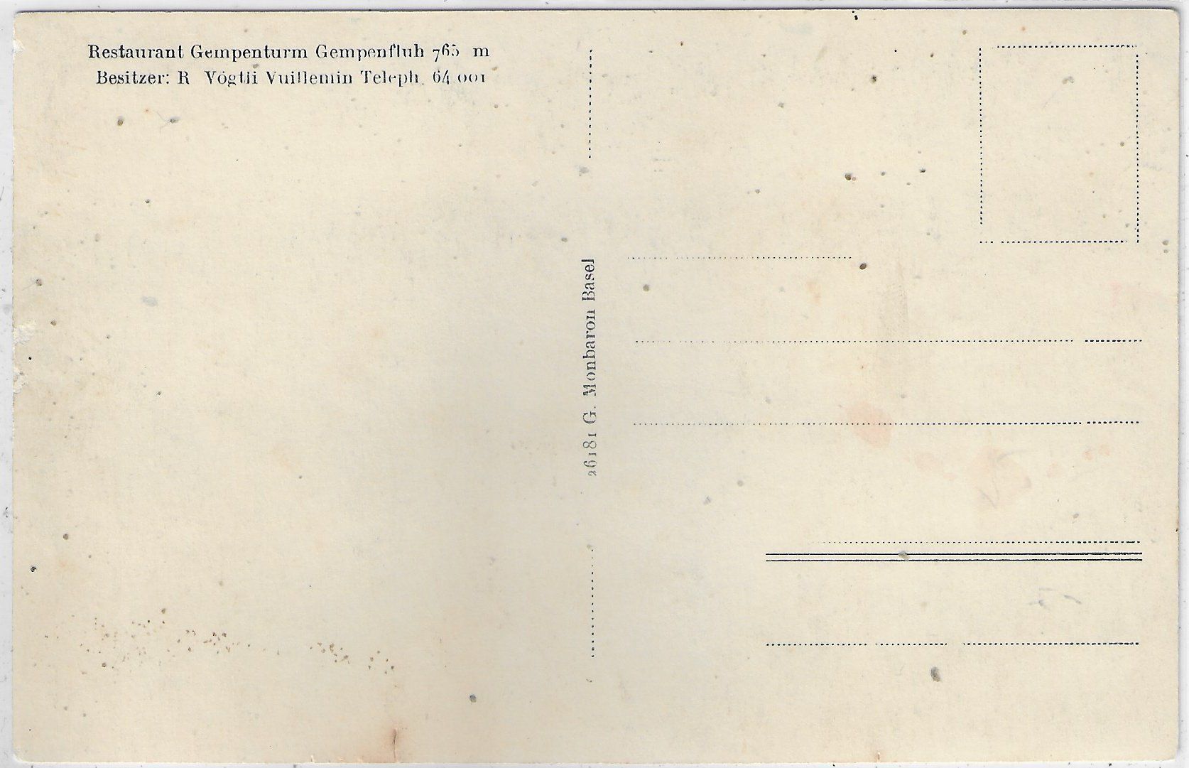Cartoline postali: Restaurant zum Gempenturm, Gempenfluh – Usato da Ettingen venduto da Kartenplanet 1