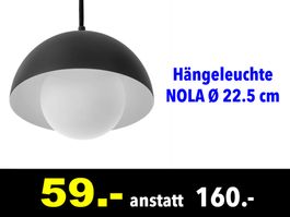 🔴  Hängeleuchte NOLA Ø 22.5 cm schwarz /391B