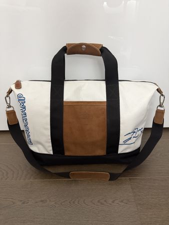 Longchamp Vintage Weekender Reisetasche in weiss/schwarz