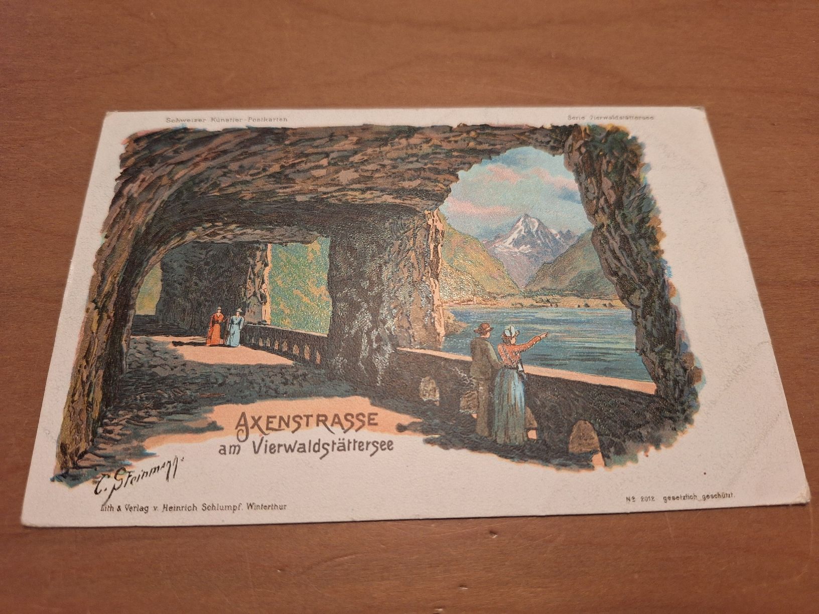 Cartoline postali: Alte Ansichtskarte Axenstrasse Vierwaldstättersee – Usato da Sargans venduto da nicsam1815