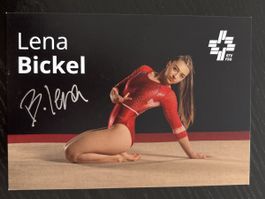 Lena Bickel Autogrammkarte signiert Turnerin