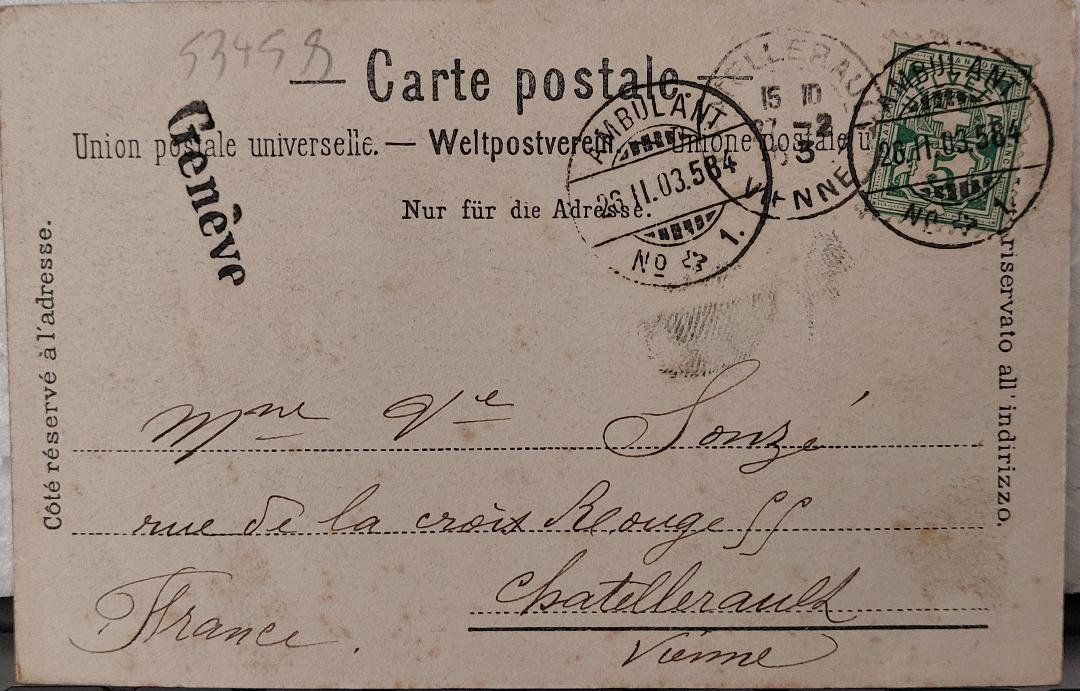 Cartoline postali: GENÈVE - Gare de Cornavin - 1903 – Usato da Delémont venduto da Domdom1 1