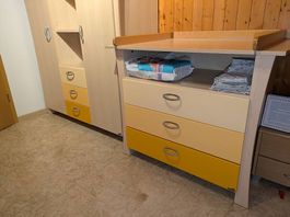 Greuther Kinderzimmer kompl., Bett, Schrank, Wickelkommode