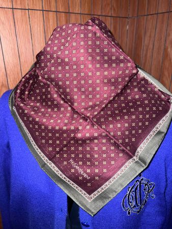 Yves Saint Laurent Vintage Tuch 47x47 cm Bordeaux Baumwolle