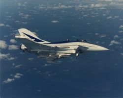 Pressefoto British Aerospace EAP Testflugzeug auf Fotopapier