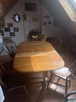 Antiker englischer Gateleg-Tisch + 4 Stühle (18. Jahrhundert