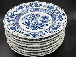 Hutschenreuther Porzellanteller | Zwiebelmuster | 8 Stück