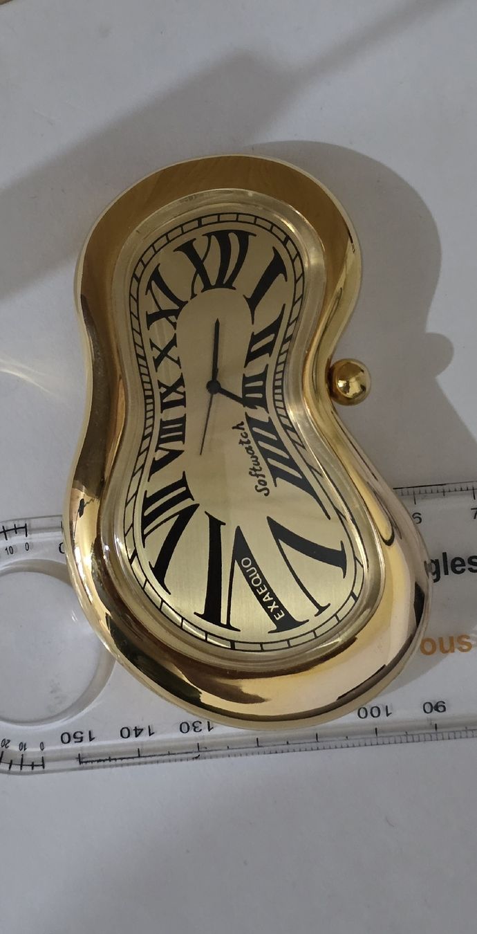 Orologi da terra & Orologi da parete: Pendule  "Softwatch" by Exaequo Genève, plaqué or rare – Nuovo e nell'imballaggio originale da Les Acacias venduto da watinjo 4