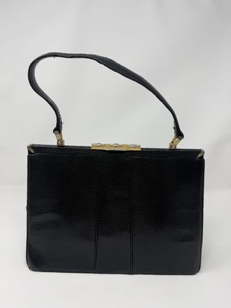 Handtasche Leder schwarz Vintage 