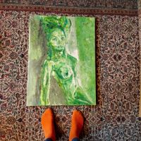Akt Original Oel auf Leinwand Handbemalt