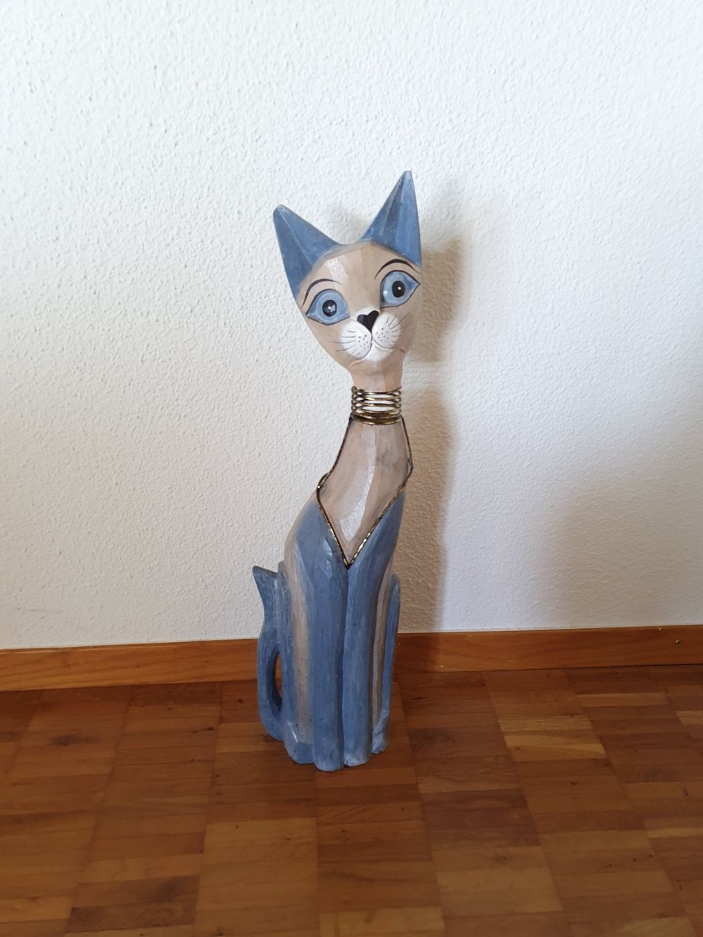 Statuette: Blaue Deko - Katze mit wackelndem Kopf – Usato da Dübendorf venduto da Senita3
