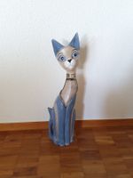 Blaue Deko - Katze mit wackelndem Kopf