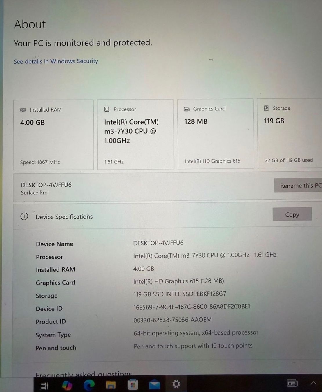 Tablet PC: Tablet Microsoft Surface Pro 1796 / 128 GB Windows 10 – Usato da Schaffhausen venduto da mba_d9m2 3