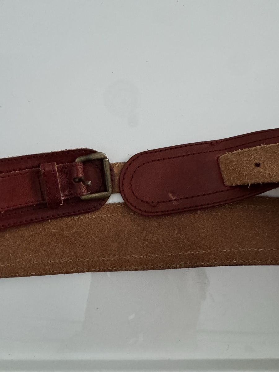 Gürtel: Brown leather adjustable belt with overlapping closure – Gebraucht aus Zürich von kri_zhv2 1