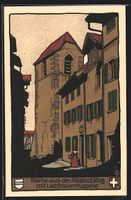 Steindruck-AK Zug, Liebfrauen-Kapelle in