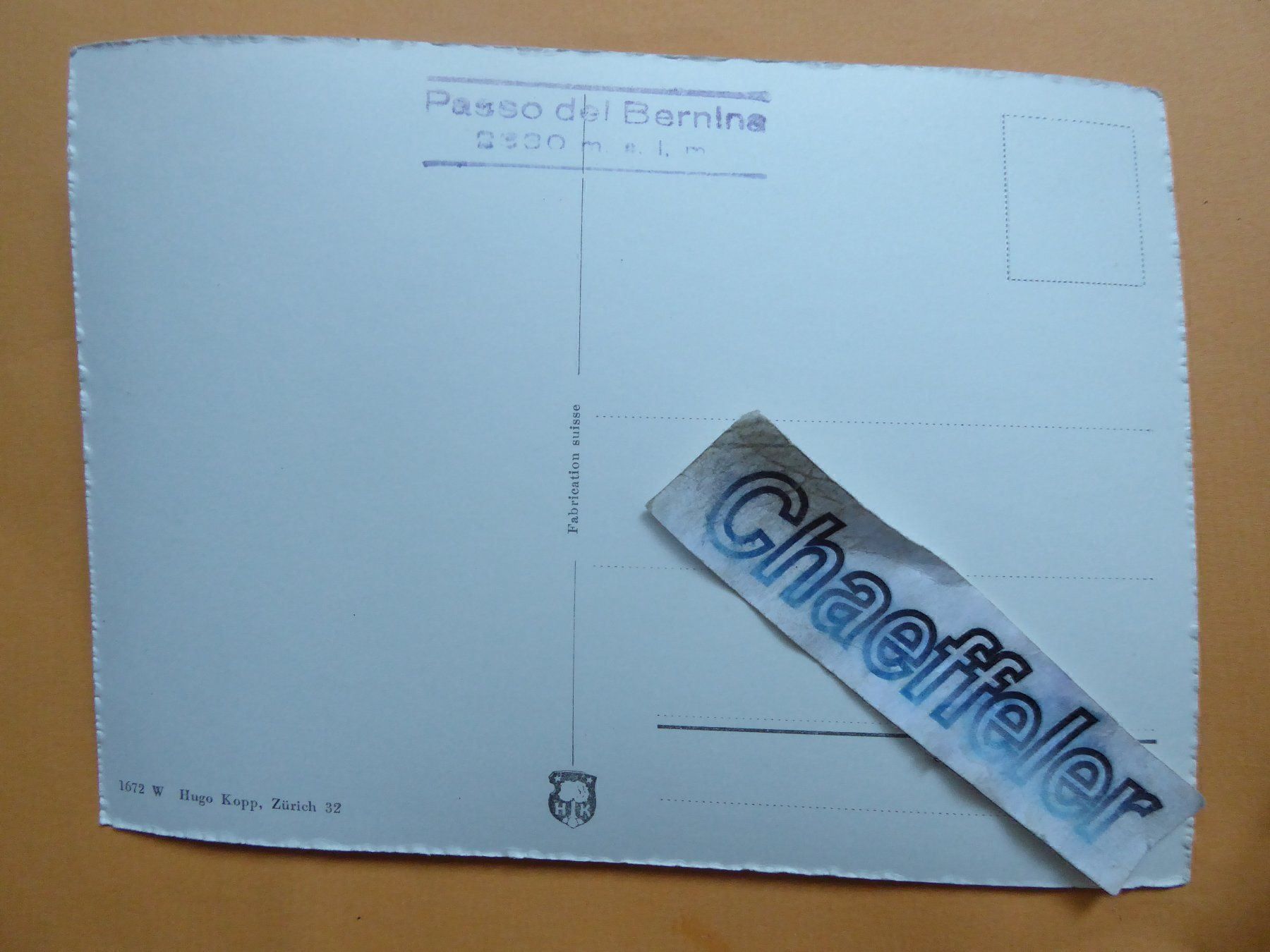 Cartoline postali: Bernina Hospitz mit Piz Cambrena – Usato da Zürich venduto da Chaeffeler 1