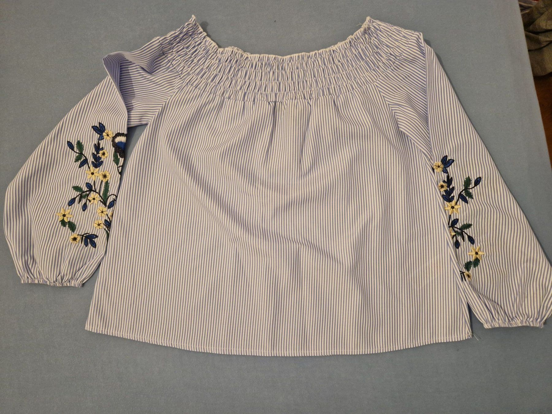 New Look Camicette: Schulterfreies Carmenbluse gestreift Gr. 38 – Nuovo (secondo la descrizione) da Emmen venduto da GrabandGo 1
