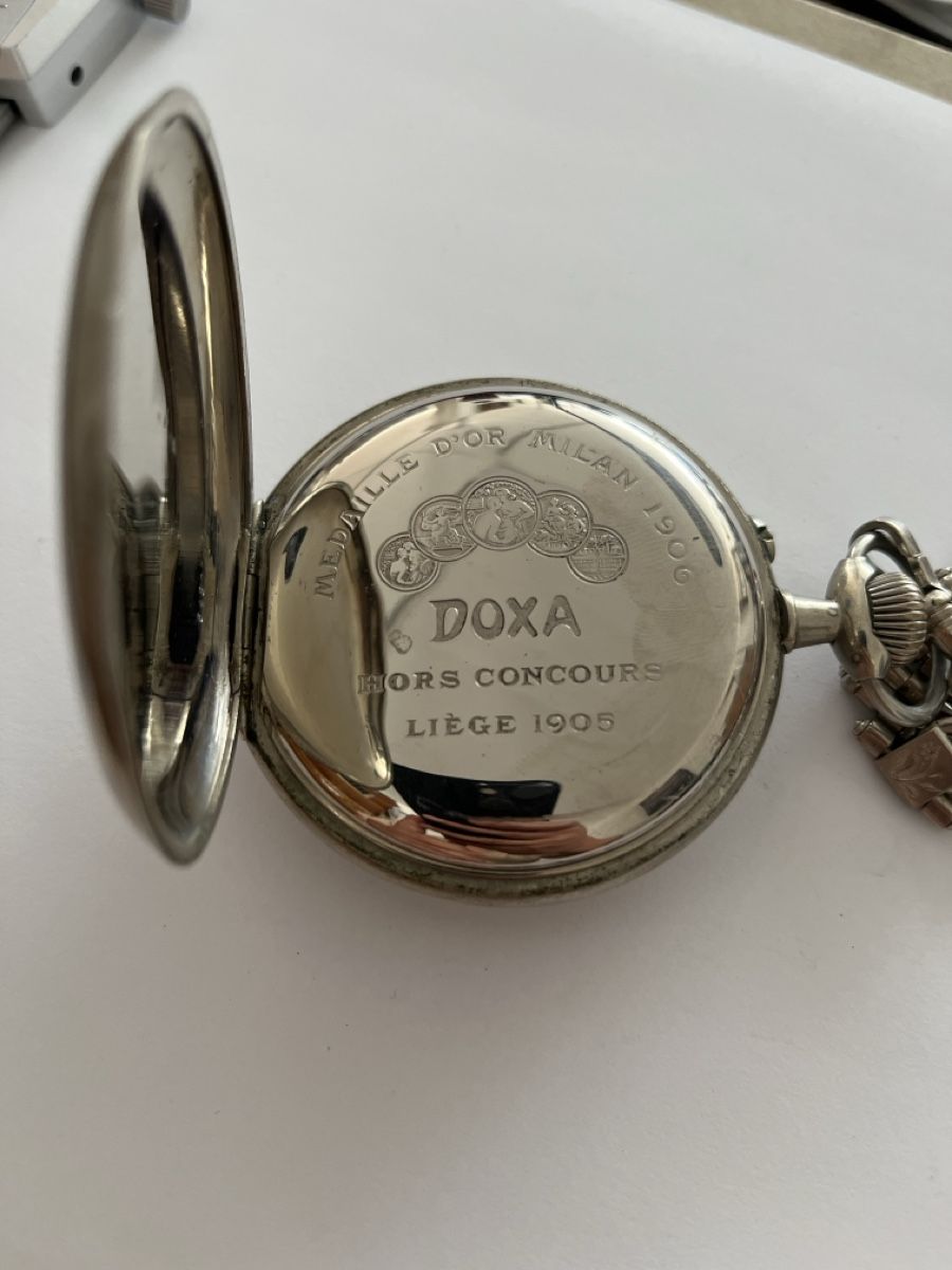 Doxa Orologi: Doxa Taschenuhr, "Eisenbahneruhr"  – Usato da Rheineck venduto da UhrenReinhardt 2