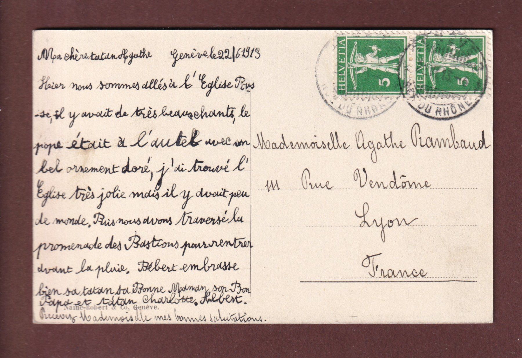 Cartoline postali: GENEVE - Cygnes et mouettes - 1913 – Usato da Pully venduto da nicecards 1