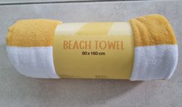 Badetuch Strandtuch 80x160 cm gelb/weiss neu