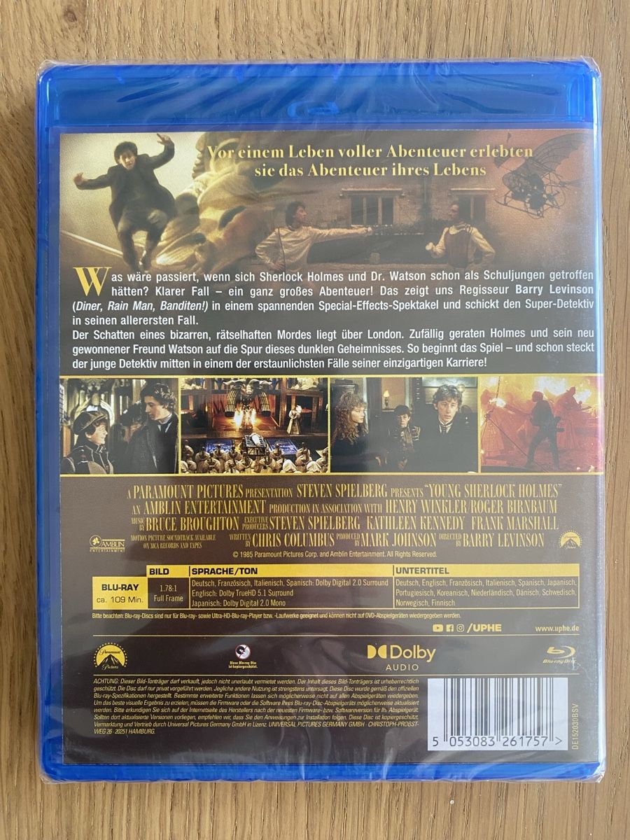 Alle DVDs: Young Sherlock Holmes Blu-ray, Originalverpackt – Neu und originalverpackt aus Rüschlikon von Granulat204 1