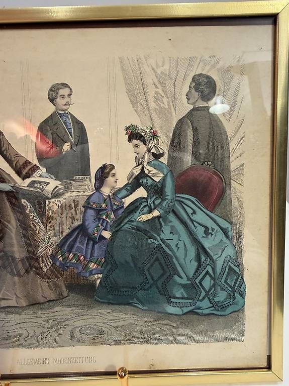 Grafica & Litografie: Antike Mode-Stich "Allgemeine Modenzeitung" 1864 – Usato da Obernau venduto da Arche_Noah_Brocki 2