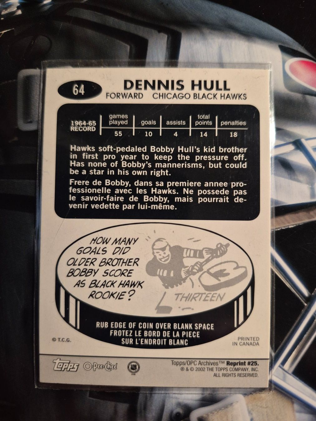 NHL Carte collezionabili: NHL Dennis Hull Chicago Blackhawks – Usato da Treiten venduto da Sauber73 1