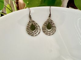 Ohrringe mit Moldavit, 925 Sterling Silber