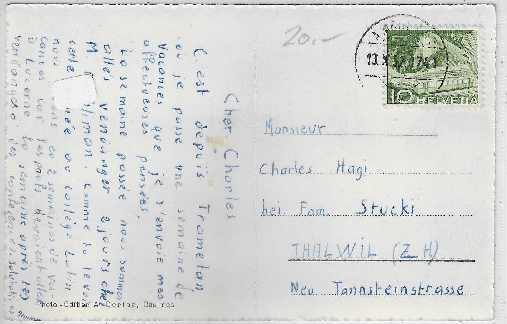 Cartoline postali: Tramelan - Vue generale – Usato da Ettingen venduto da Kartenplanet 1
