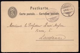 FLUNTERN 6.IV.85  - LAUSANNE 7.IV.85  Postkarte