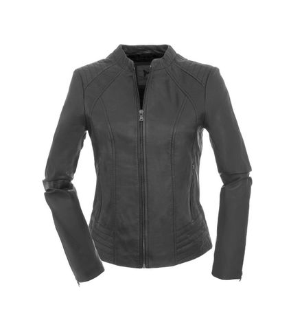 Damen Lederjacke aus echtem Leder in Schwarz Gr. 40 NEU