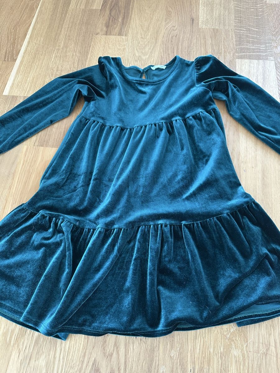 Mango Vestiti & Gonne: Samtkleid 128, grün – Usato da Hochdorf venduto da lefaho 1