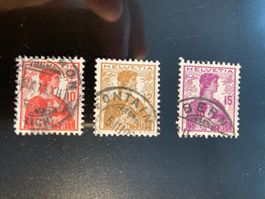 Schweiz 1909 Satz Helvetia Brustbild gestempelt