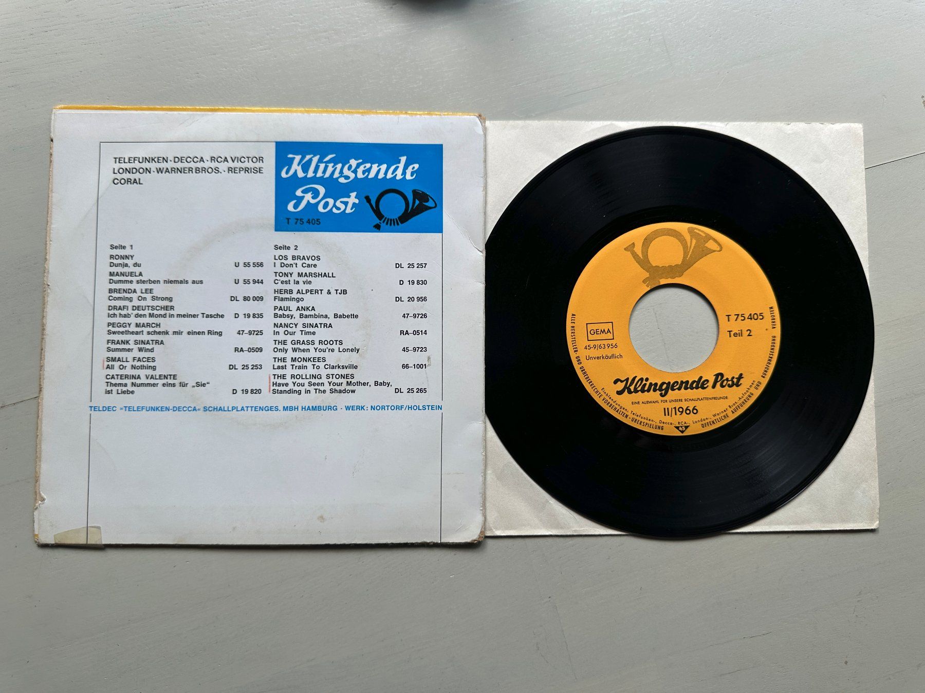 Schallplatten: ROLLING STONES SMALL FACES MONKEES SINATRA KLINGENDE POST 60 – Gebraucht aus Basel von Partridge 1