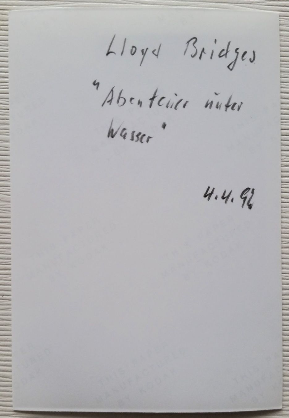 Autografi: Lloyd Bridges, signiertes Original-Autogramm, 1992 – Usato da Oberriet SG venduto da ganesh435 1