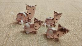 Famiglia di 4 gatti in vetro di Murano