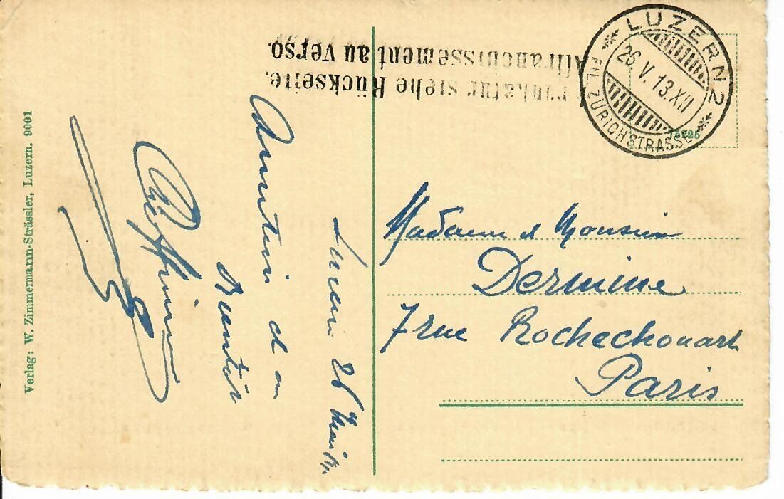 Ansichtskarten: Luzern 1913 – Gebraucht aus Hochdorf von Ziegel-16 1