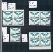 1938:  Flugpost 4er Blöcke und 1 Parr Nr. F 22z.1.09+1.10 **