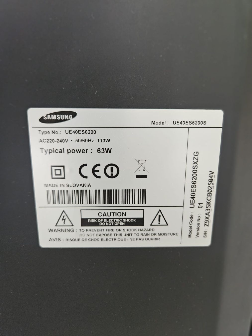 Fernseher: Samsung UE40ES6200S Television  – Gebraucht aus Bassersdorf von DonSolo 7