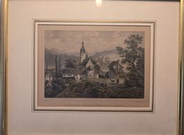 Stahlstich vom Kloster Schönenwerth bei Aarau, zirka 1860-70