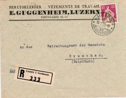 Brief, Berufskleider Guggenheim Luzern 1929