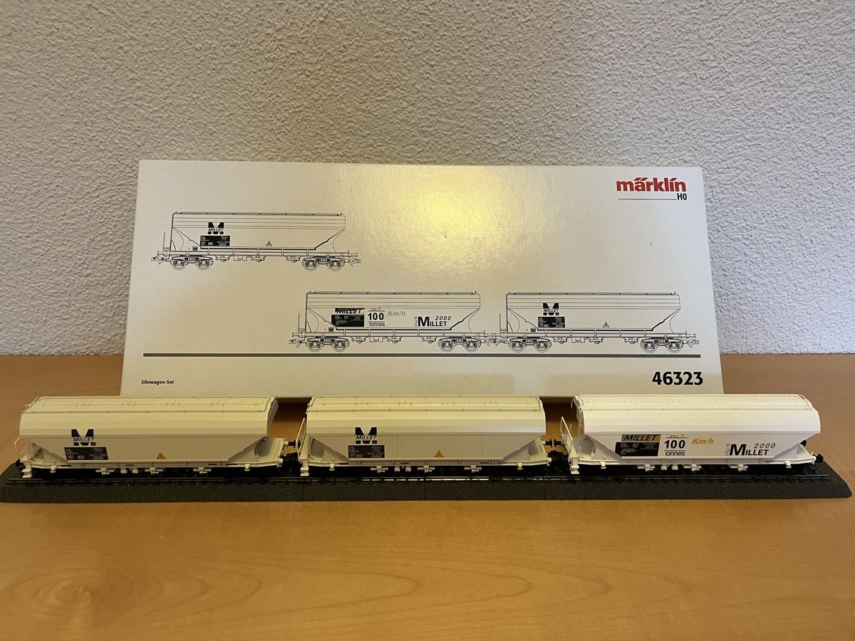 Märklin Modellini di ferrovie: Märklin 46323 - Millet Silowagen-Set – Usato da Rümlang venduto da Snejser 1