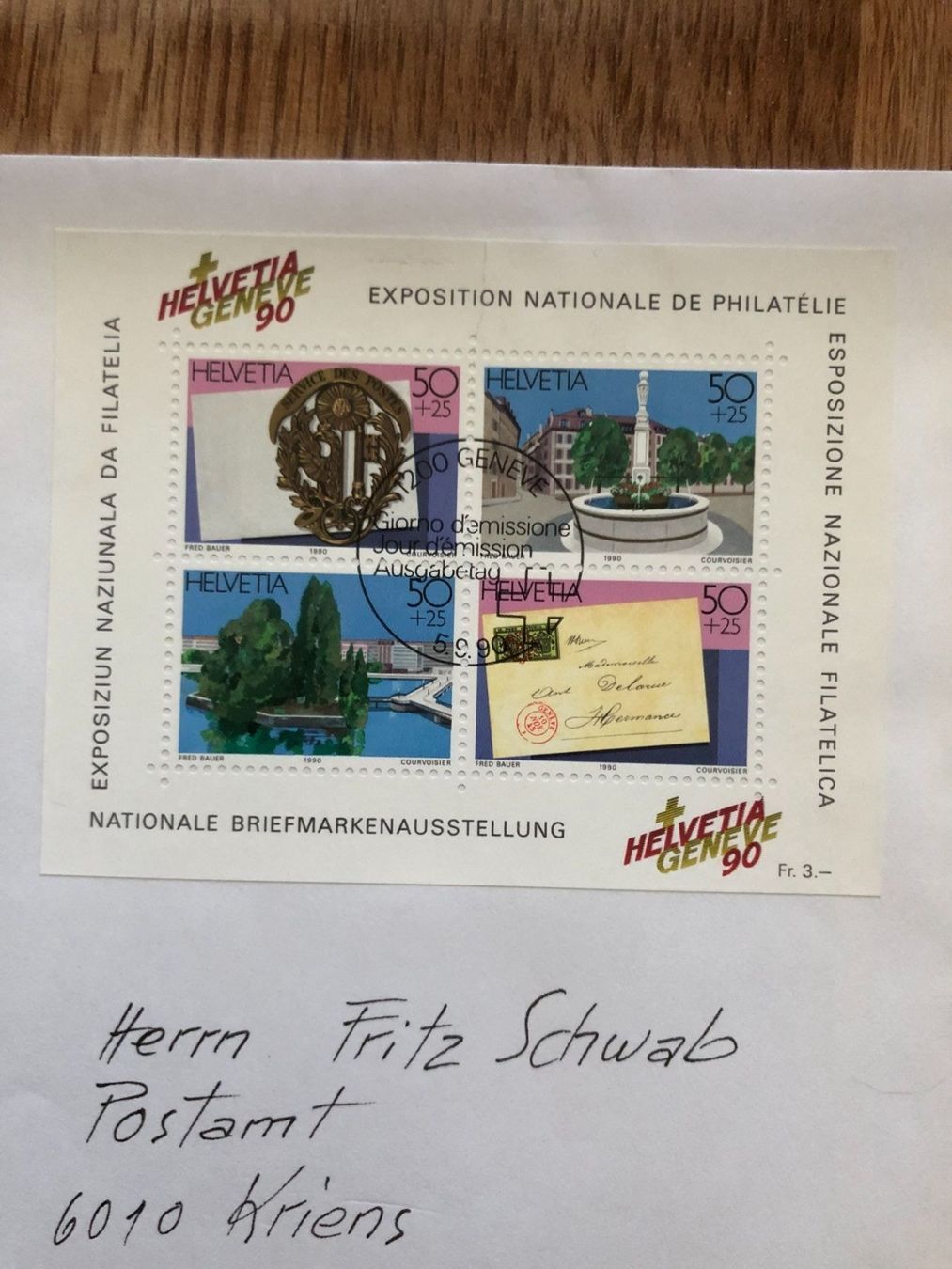Tutti i francobolli: FDC 5.9.90 Nationale Briefmarkenausstellung – Usato da Landquart venduto da interesse63 1