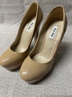 Miu Miu Plateau-Pumps Lackleder Beige (Cipria) – Gr. 36