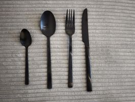 Besteckset Metallic-Schwarz